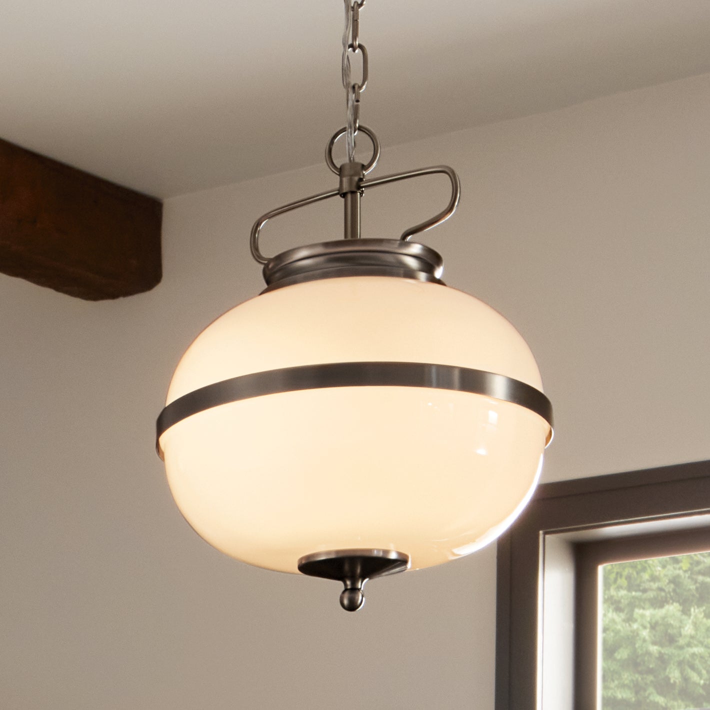 Kichler - 52478CLP - Two Light Pendant - Opal - Classic Pewter