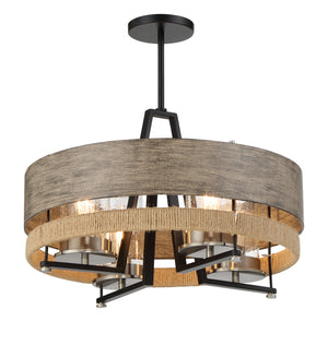 Minka-Lavery - 2764-733 - Four Light Convertible Pendant - Silver Creek - Stone Grey, Coal And Brushed Nickel