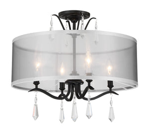 Minka-Lavery - 4443-66A - Four Light Foyer/Semi Flush - Laurel Estate - Coal