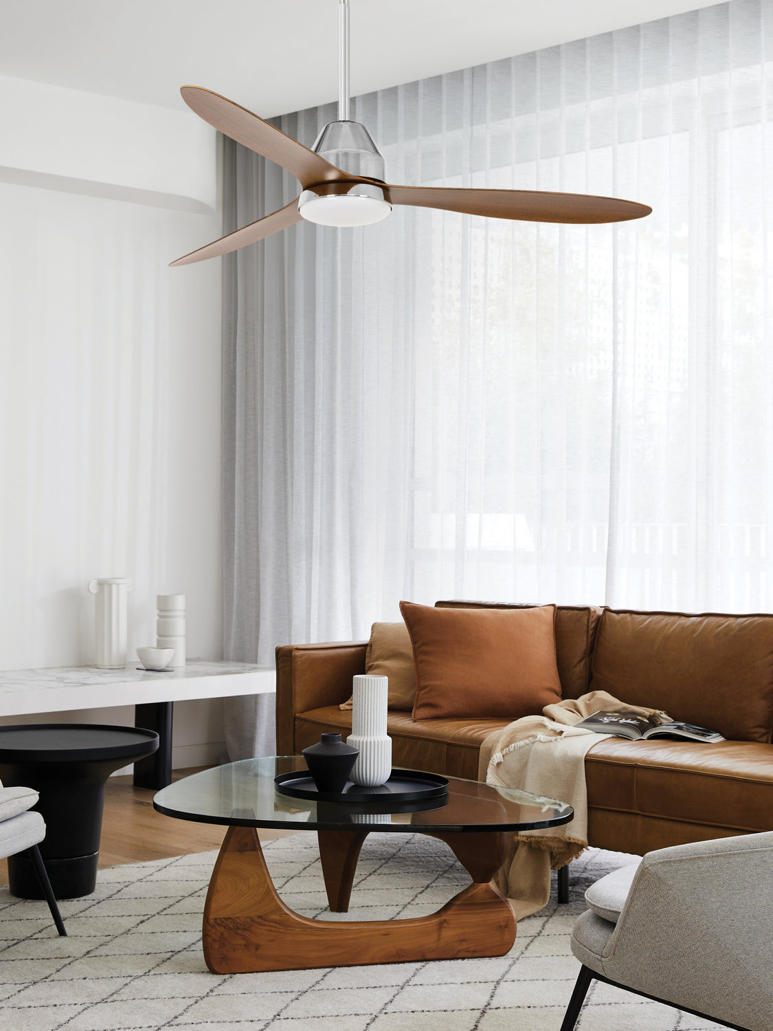 Beacon Lighting - 21304501 - 56``Ceiling Fan - Lucci Air Whitehaven - Brushed Chrome