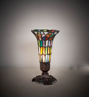 Meyda Tiffany - 10225 - Mini Lamp - Stained Glass Pond Lily - Mahogany Bronze