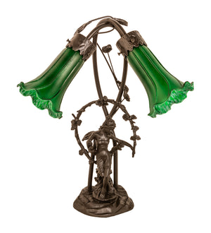 Meyda Tiffany - 109514 - Two Light Table Lamp - Green - Mahogany Bronze