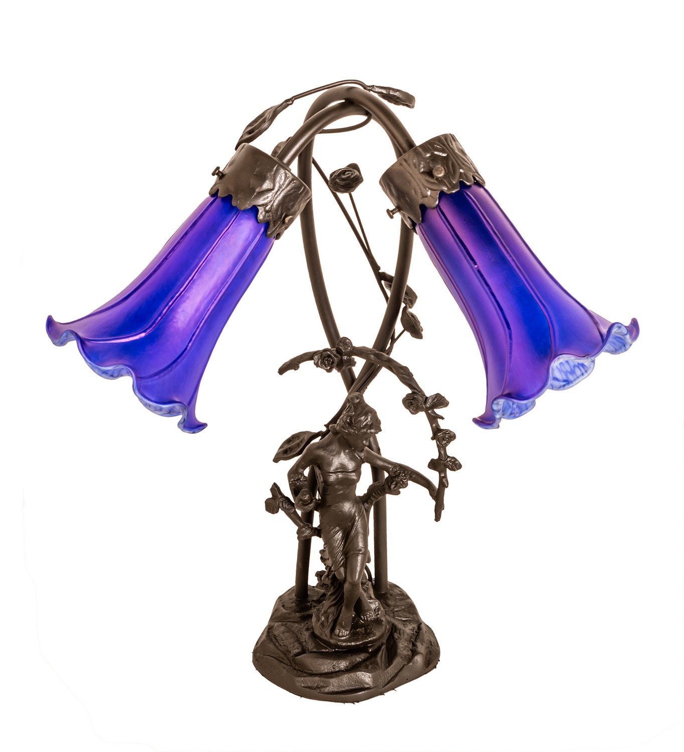 Meyda Tiffany - 115880 - Two Light Table Lamp - Blue - Mahogany Bronze