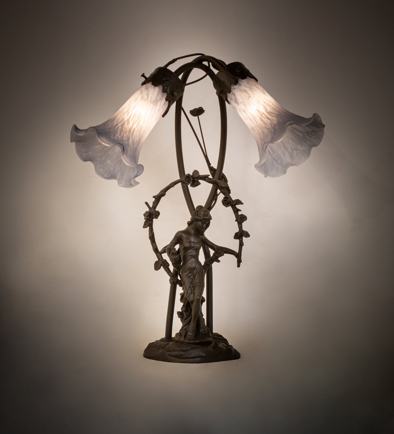 Meyda Tiffany - 142212 - Two Light Table Lamp - Gray - Mahogany Bronze