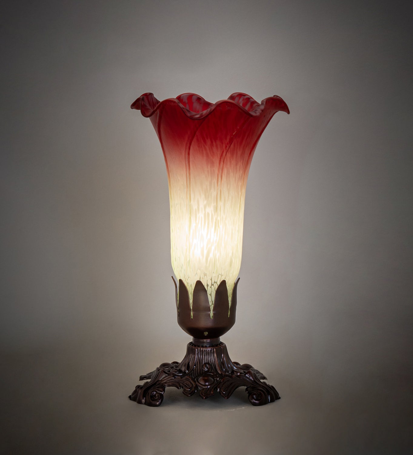 Meyda Tiffany - 145780 - One Light Mini Lamp - Seafoam/Cranberry - Mahogany Bronze