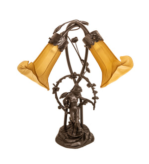 Meyda Tiffany - 16362 - Two Light Table Lamp - Amber - Mahogany Bronze