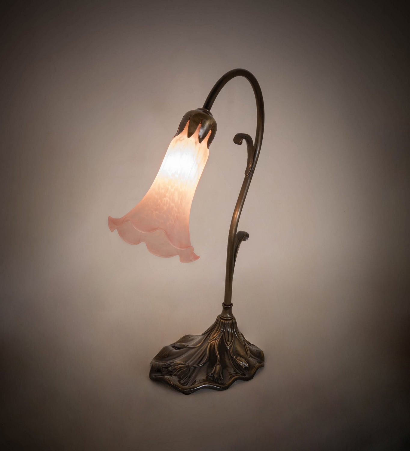 Meyda Tiffany - 17022 - One Light Mini Lamp - Pink - Antique Brass