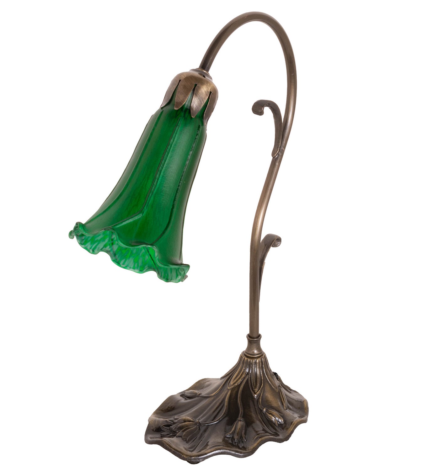 Meyda Tiffany - 17043 - One Light Mini Lamp - Green - Antique Brass