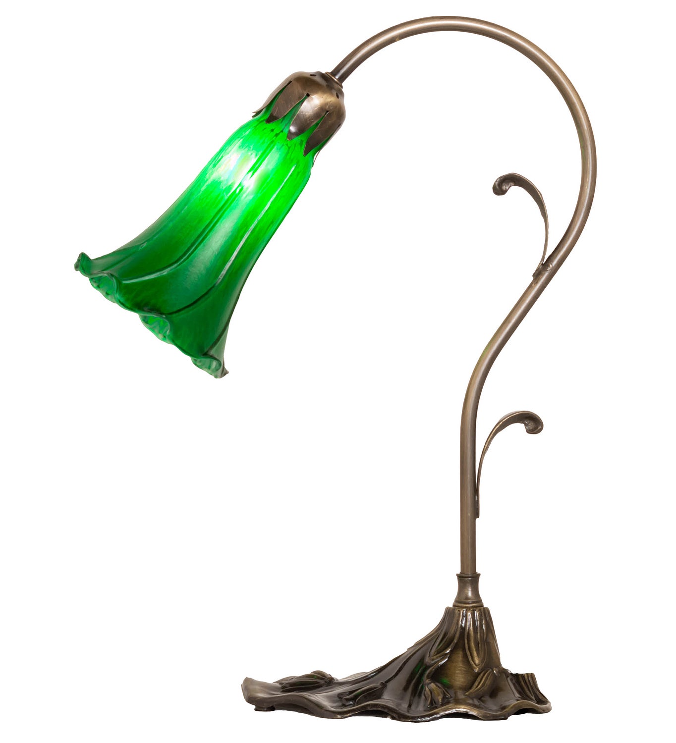 Meyda Tiffany - 17043 - One Light Mini Lamp - Green - Antique Brass