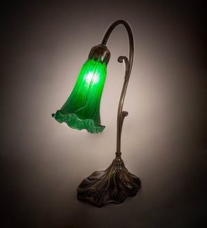 Meyda Tiffany - 17043 - One Light Mini Lamp - Green - Antique Brass