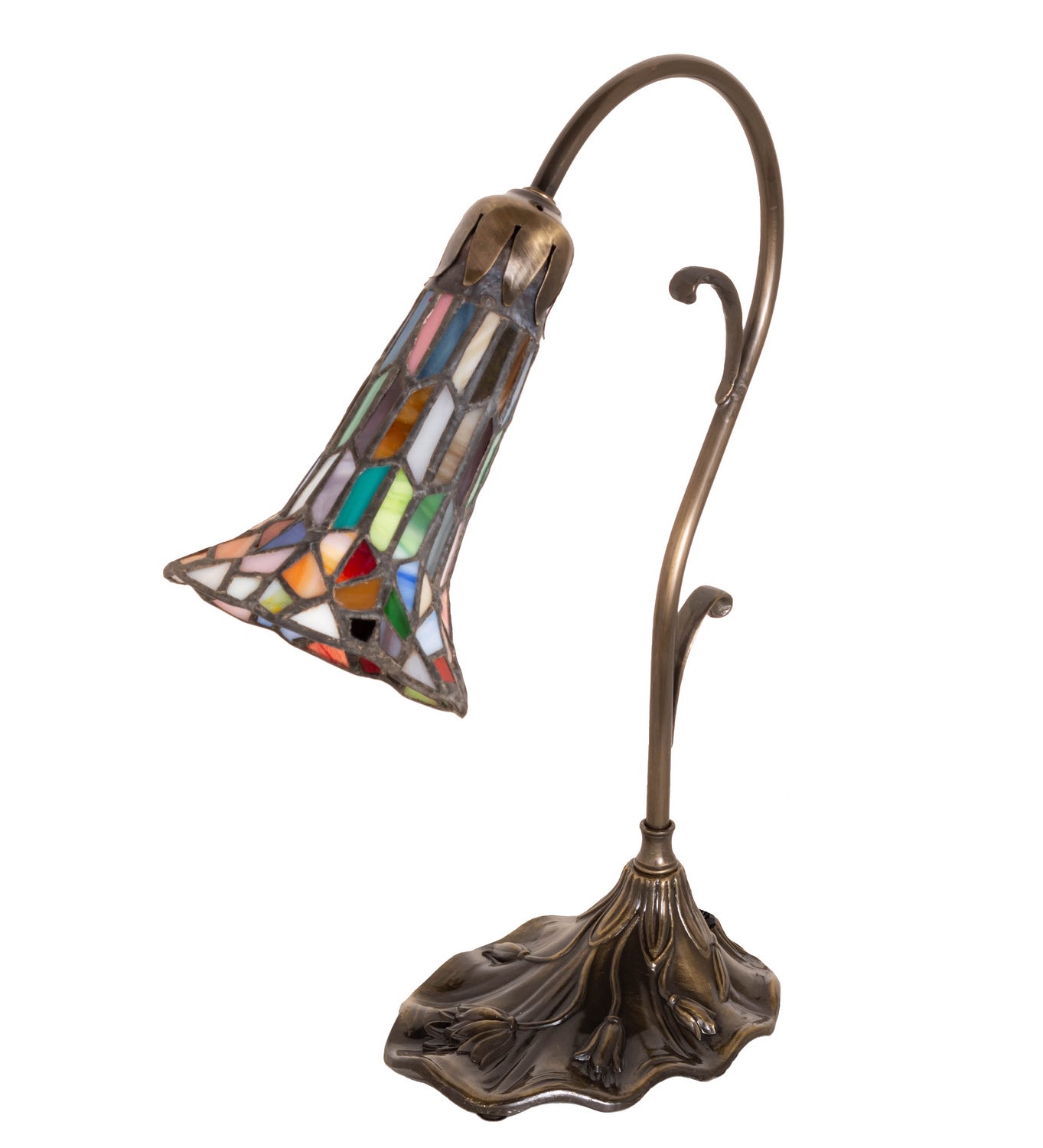 Meyda Tiffany - 17866 - Mini Lamp - Stained Glass Pond Lily - Mahogany Bronze