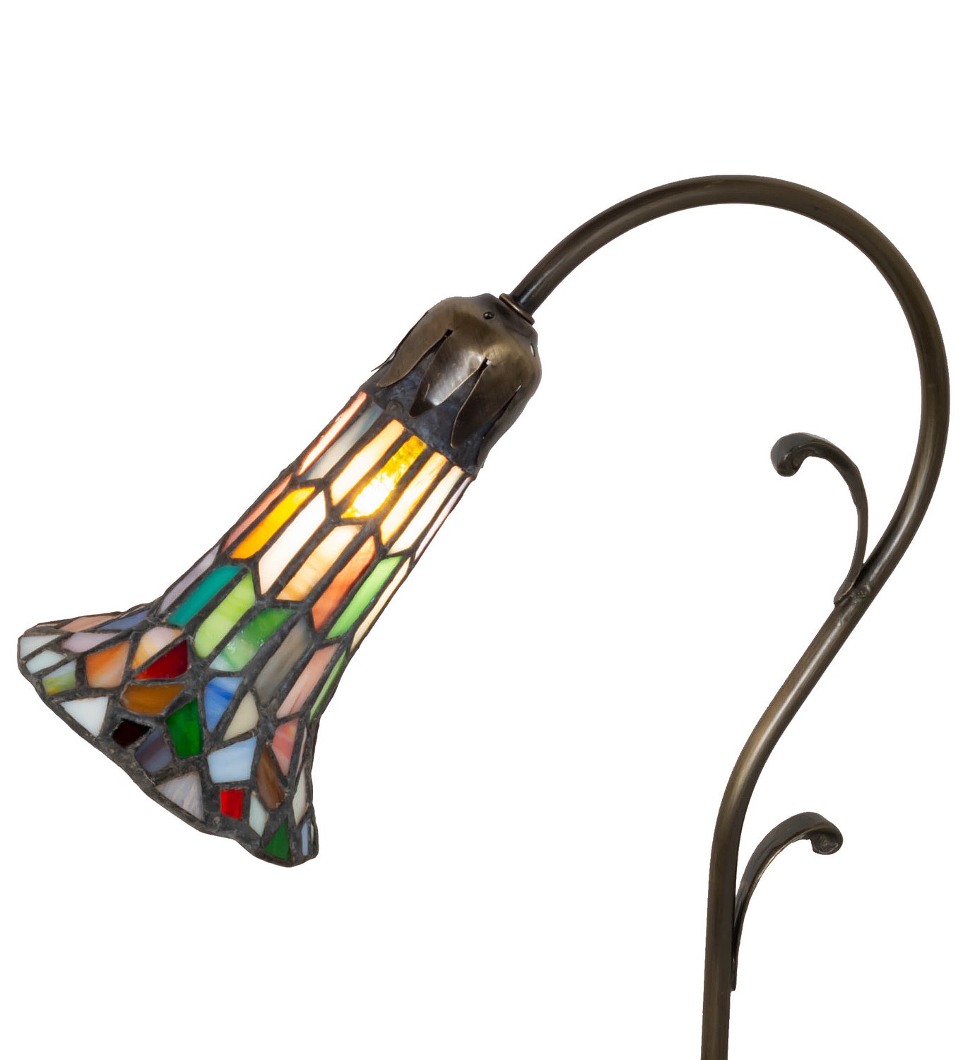 Meyda Tiffany - 17866 - Mini Lamp - Stained Glass Pond Lily - Mahogany Bronze