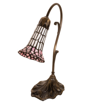 Meyda Tiffany - 21810 - One Light Mini Lamp - Stained Glass Pond Lily - Antique Brass