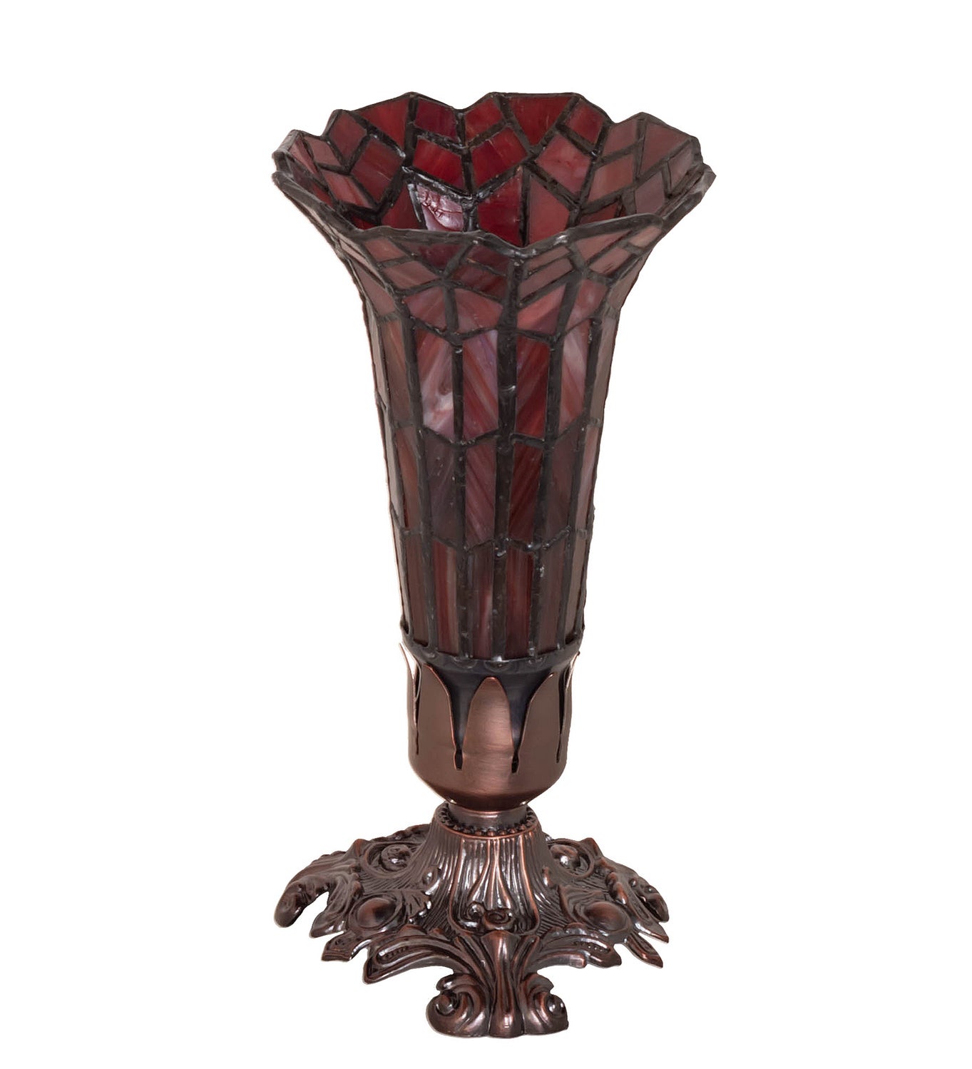 Meyda Tiffany - 239057 - Mini Lamp - Stained Glass Pond Lily - Mahogany Bronze