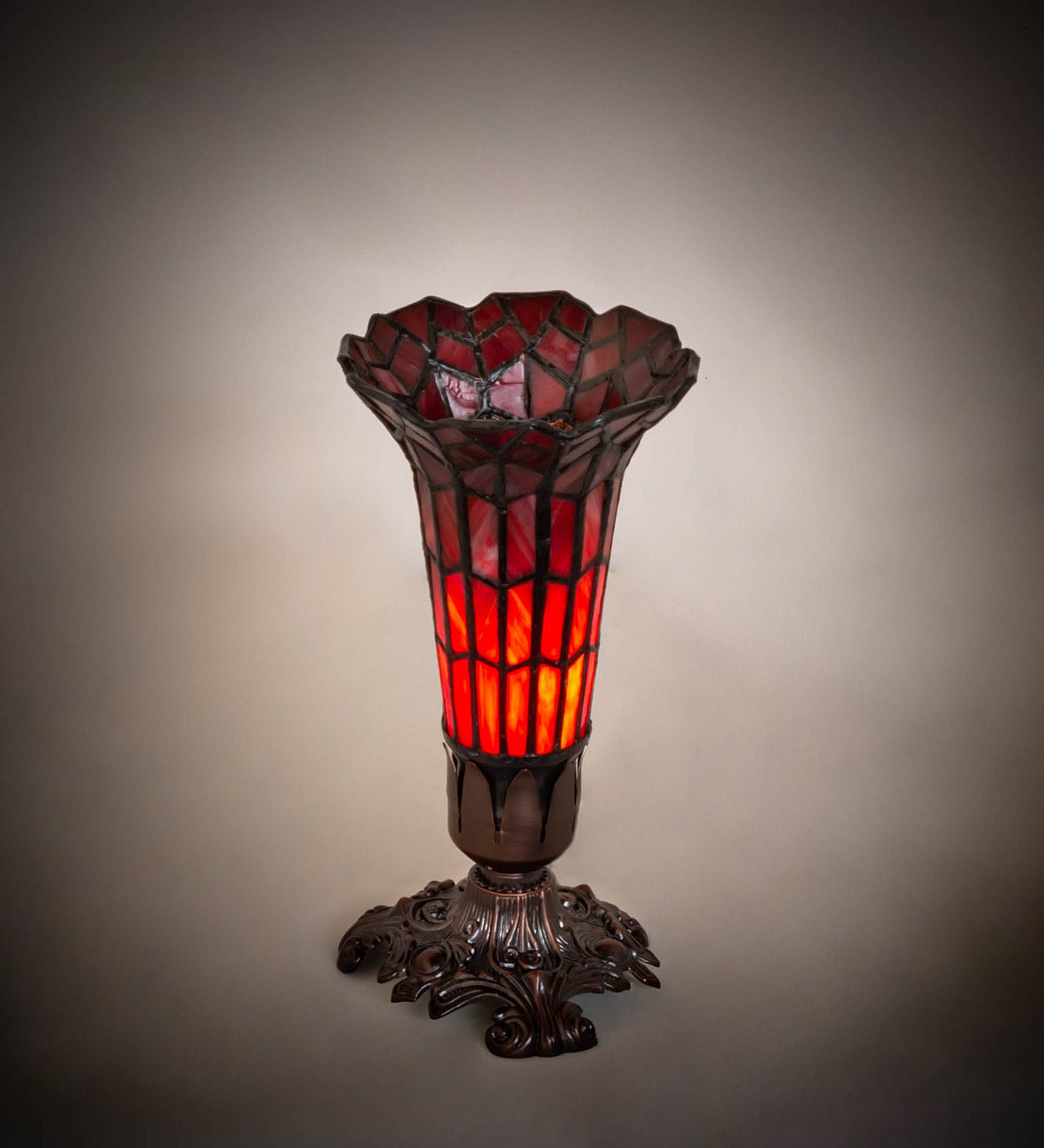 Meyda Tiffany - 239057 - Mini Lamp - Stained Glass Pond Lily - Mahogany Bronze