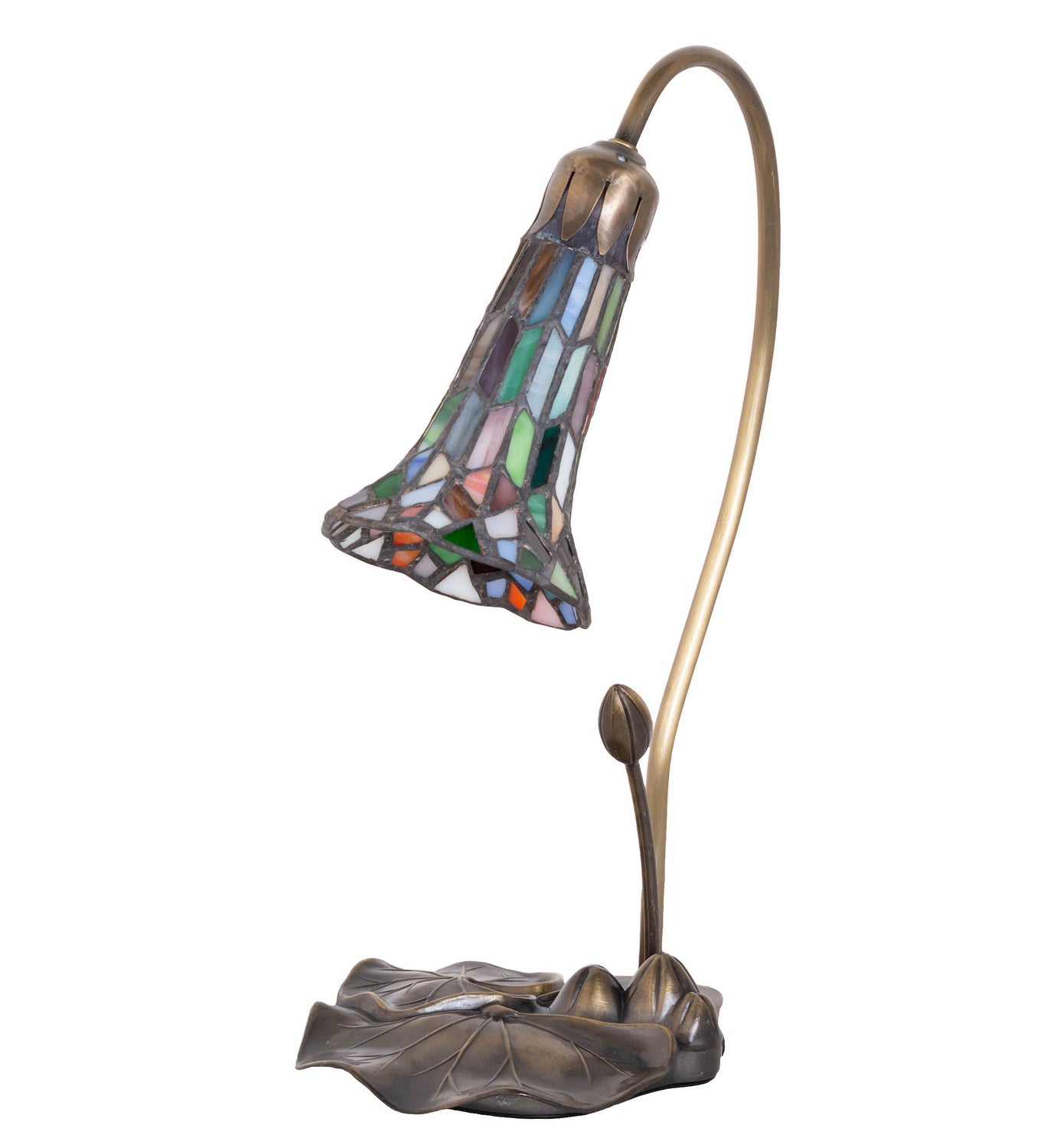 Meyda Tiffany - 251572 - Mini Lamp - Stained Glass Pond Lily - Antique Copper