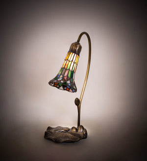 Meyda Tiffany - 251572 - Mini Lamp - Stained Glass Pond Lily - Antique Copper