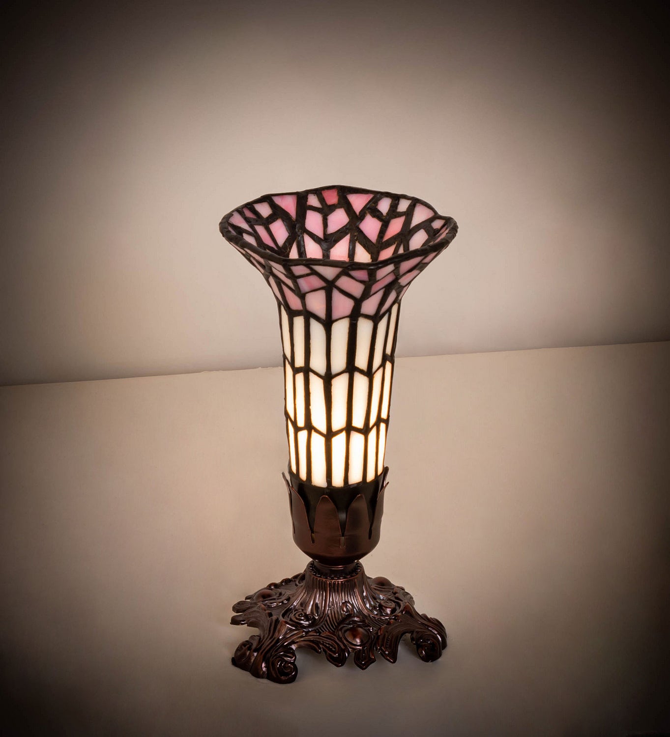 Meyda Tiffany - 27679 - Mini Lamp - Stained Glass Pond Lily - Mahogany Bronze