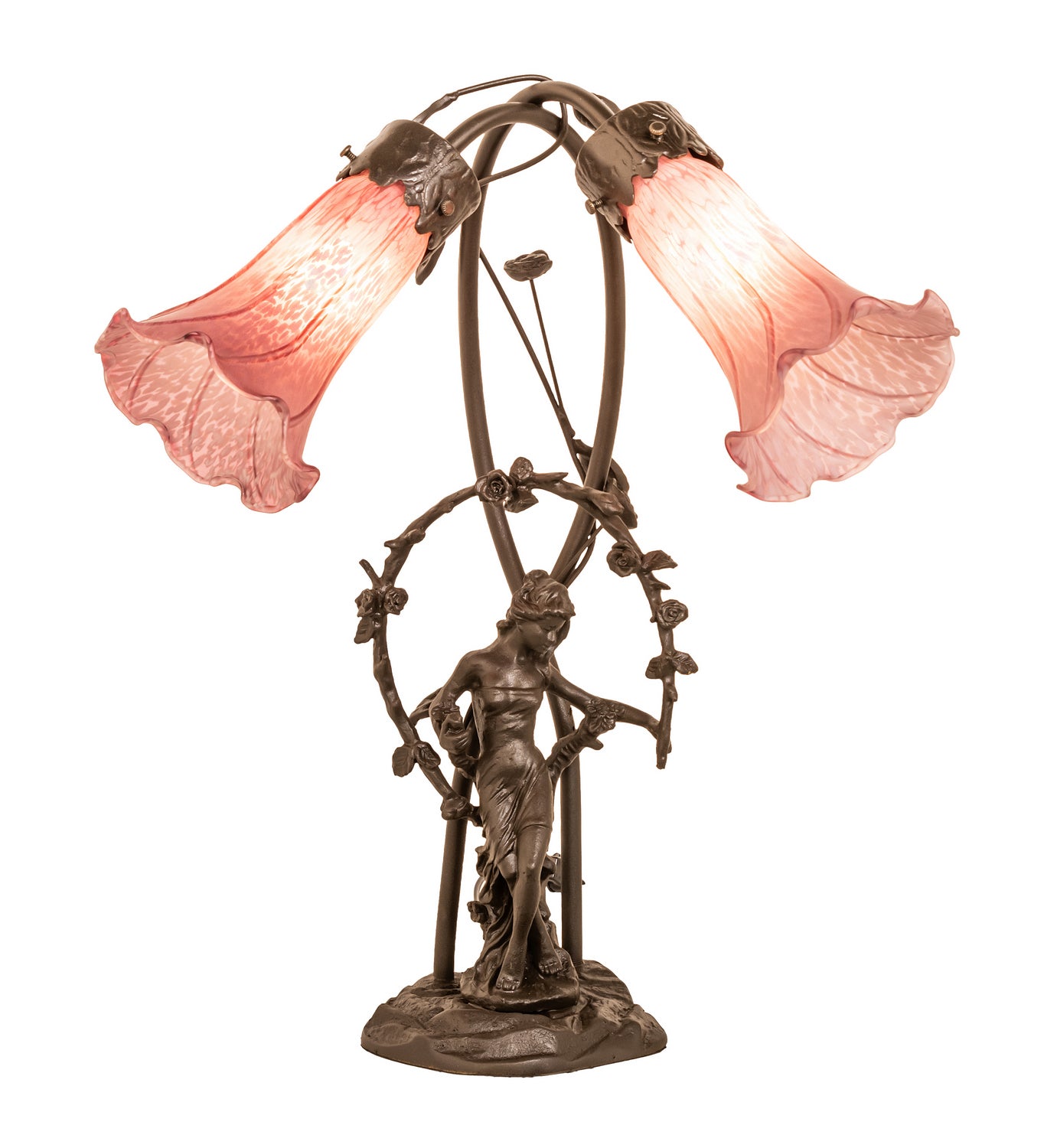 Meyda Tiffany - 38267 - Two Light Table Lamp - Lavender - Mahogany Bronze