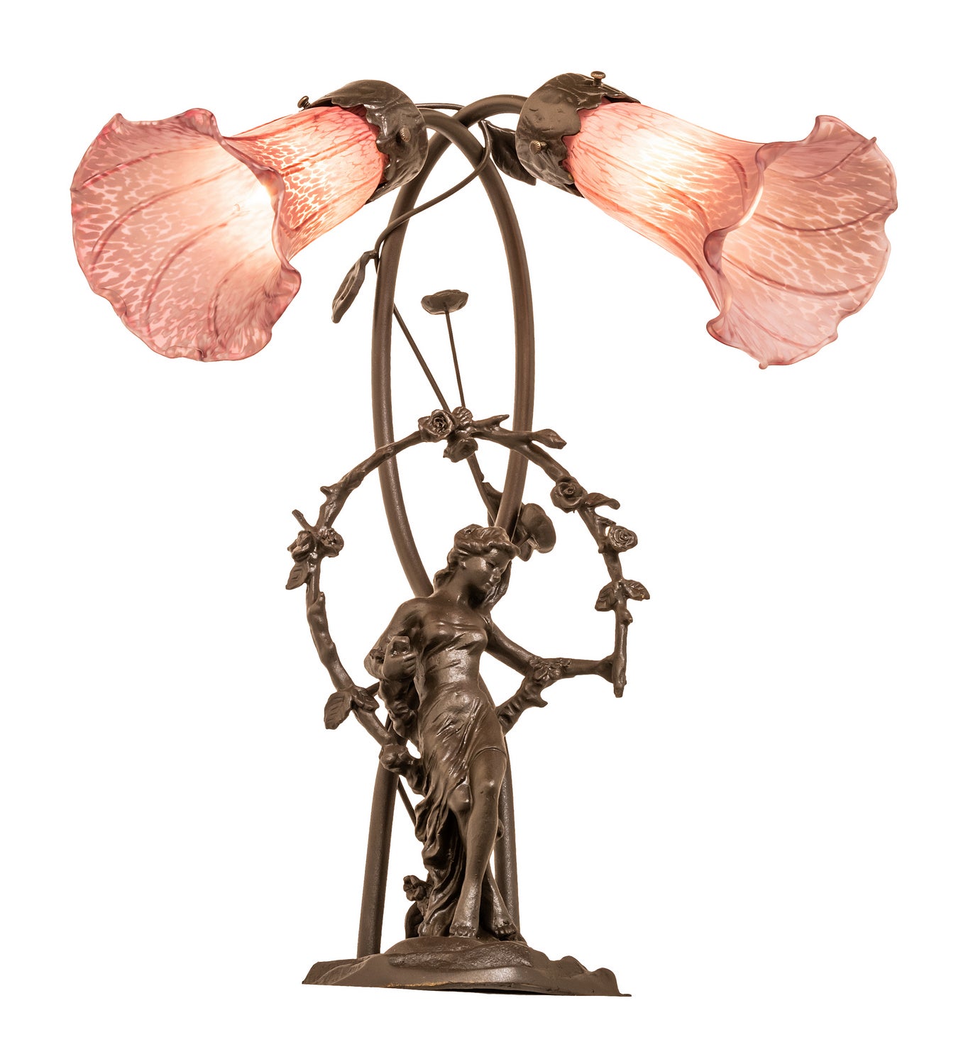 Meyda Tiffany - 38267 - Two Light Table Lamp - Lavender - Mahogany Bronze