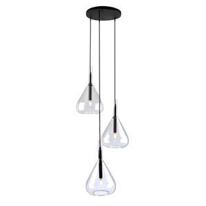 Artcraft - AC11163BK - Three Light Pendant - Conic - Black