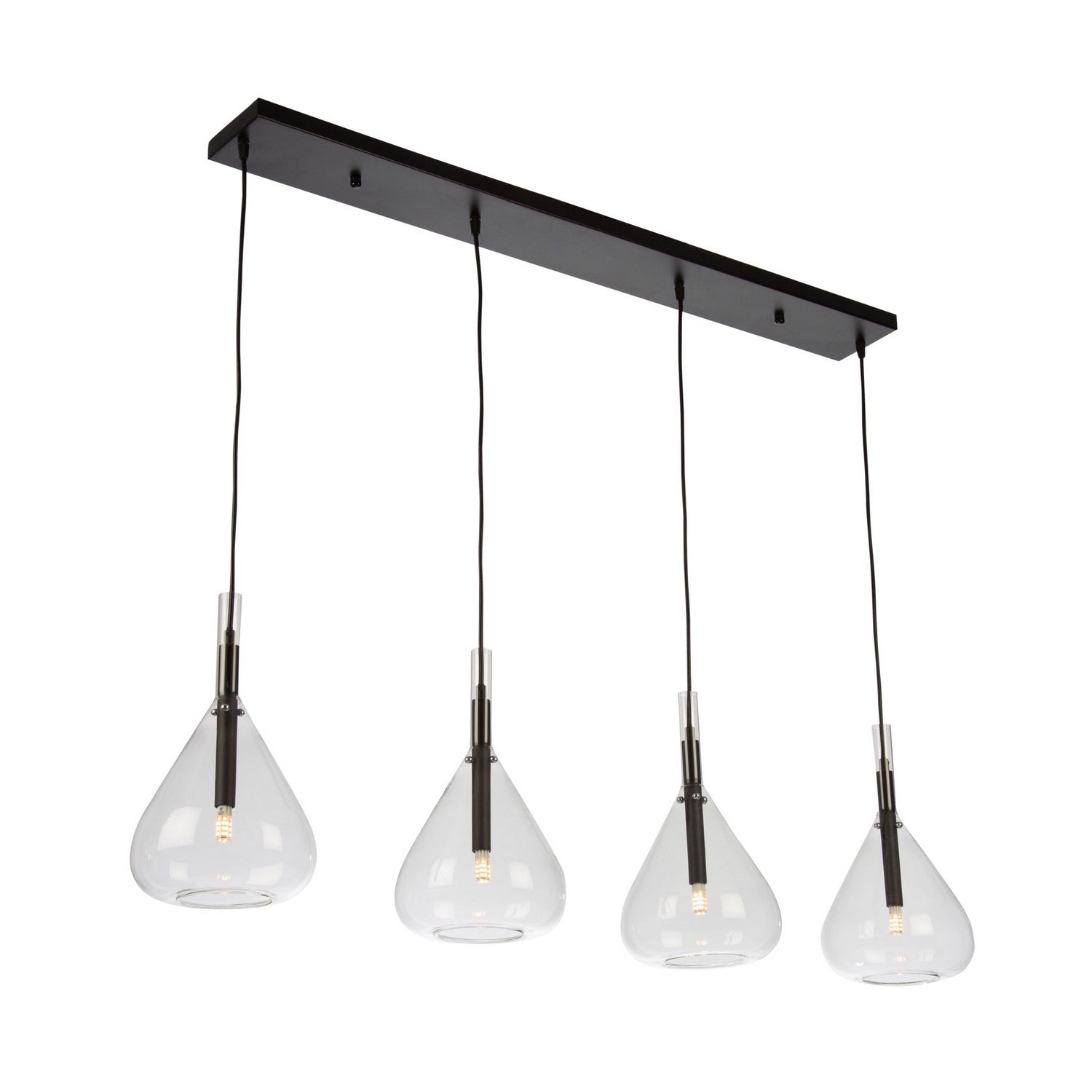 Artcraft - AC11164BK - Four Light Island Pendant - Conic - Black