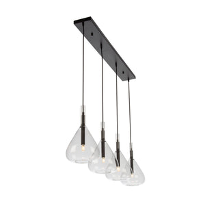 Artcraft - AC11164BK - Four Light Island Pendant - Conic - Black