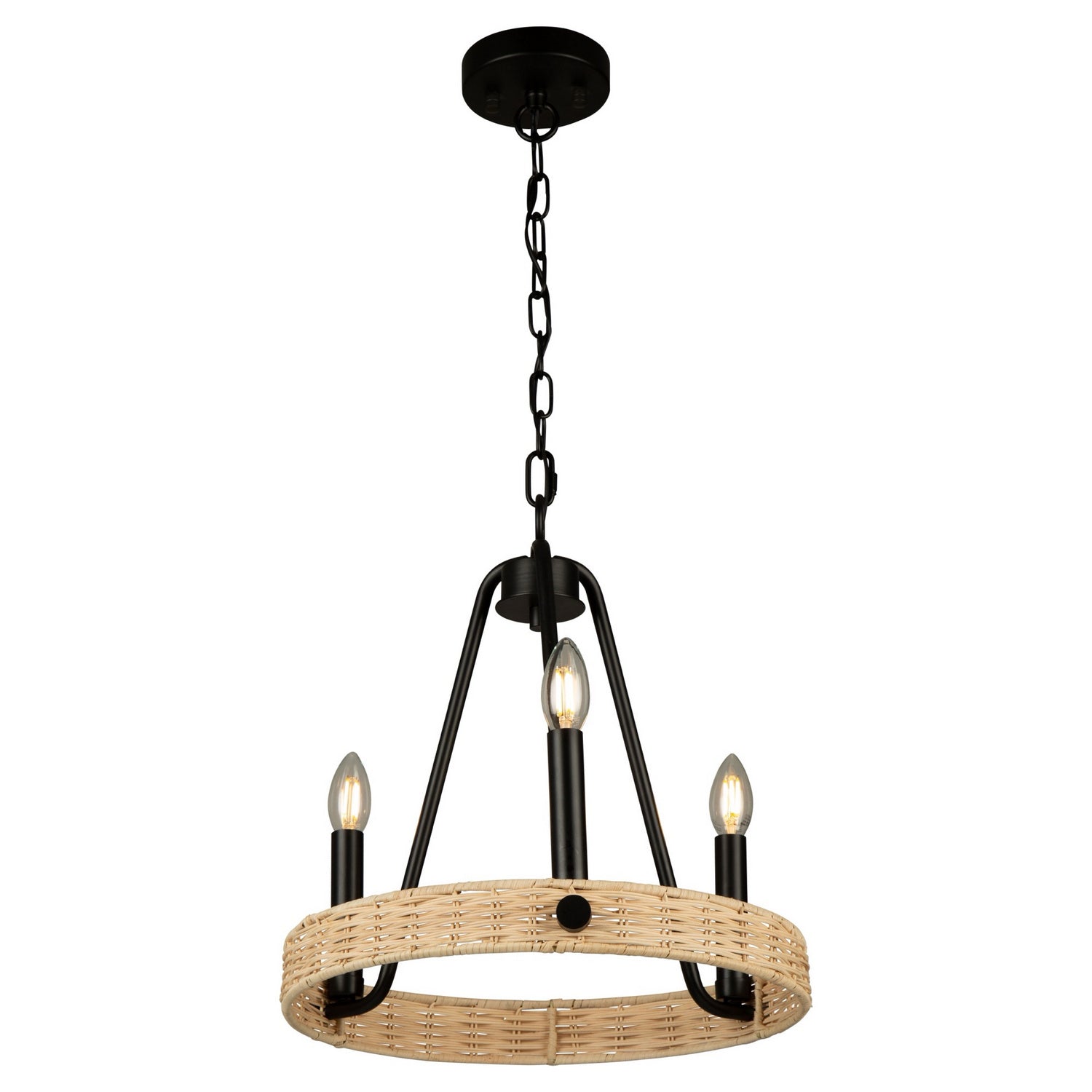 Artcraft - AC11713BK - Three Light Chandelier - Perris - Black