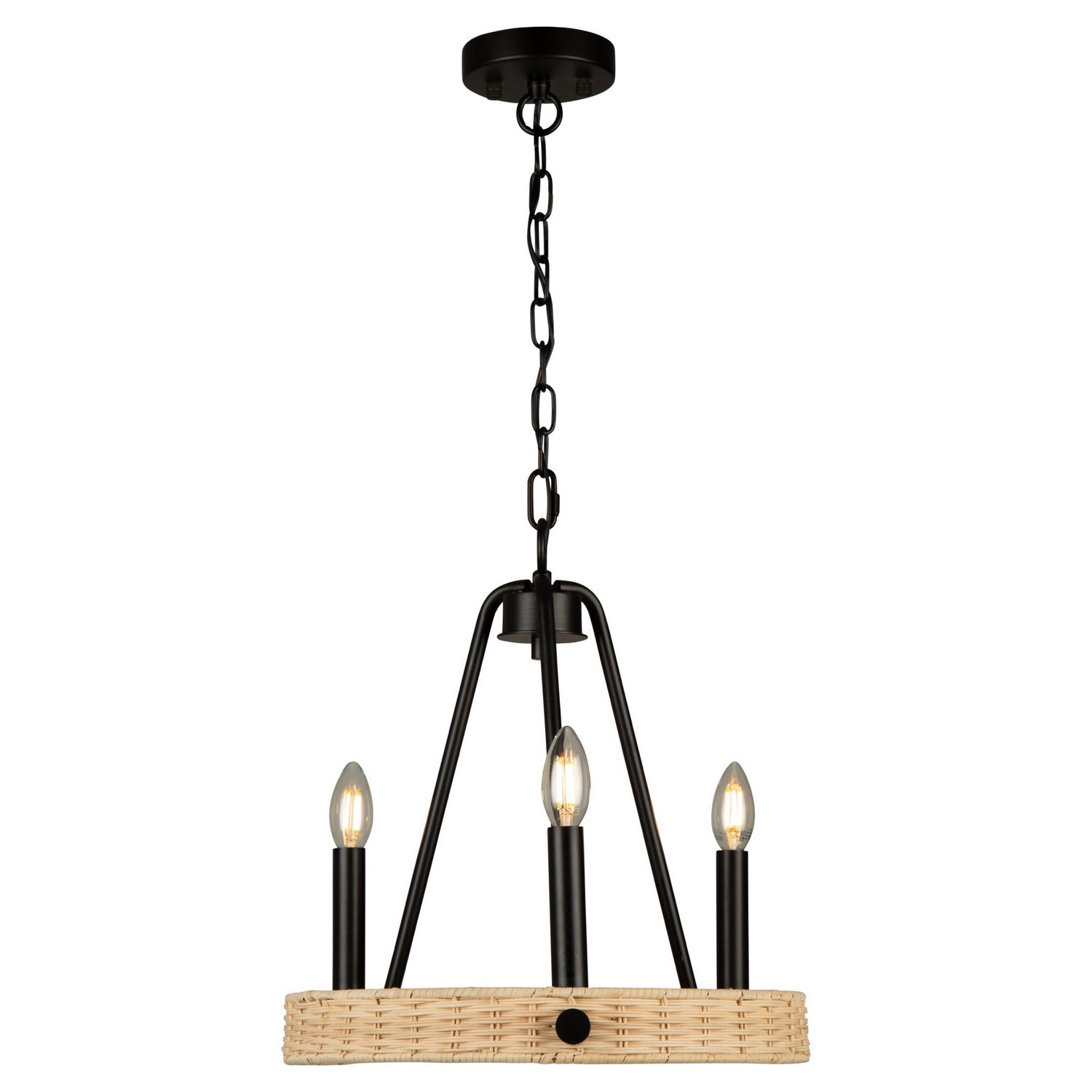 Artcraft - AC11713BK - Three Light Chandelier - Perris - Black