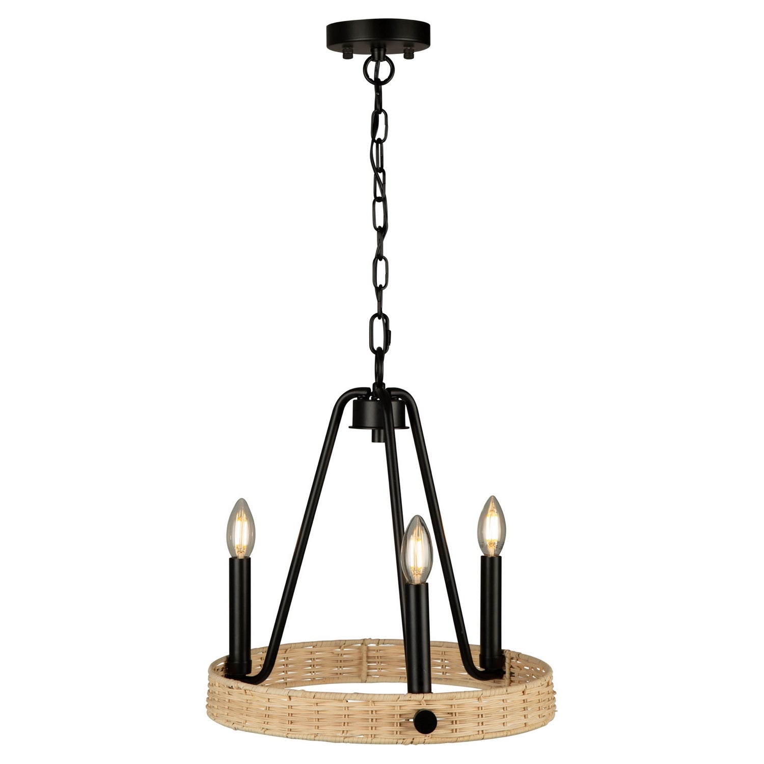 Artcraft - AC11713BK - Three Light Chandelier - Perris - Black