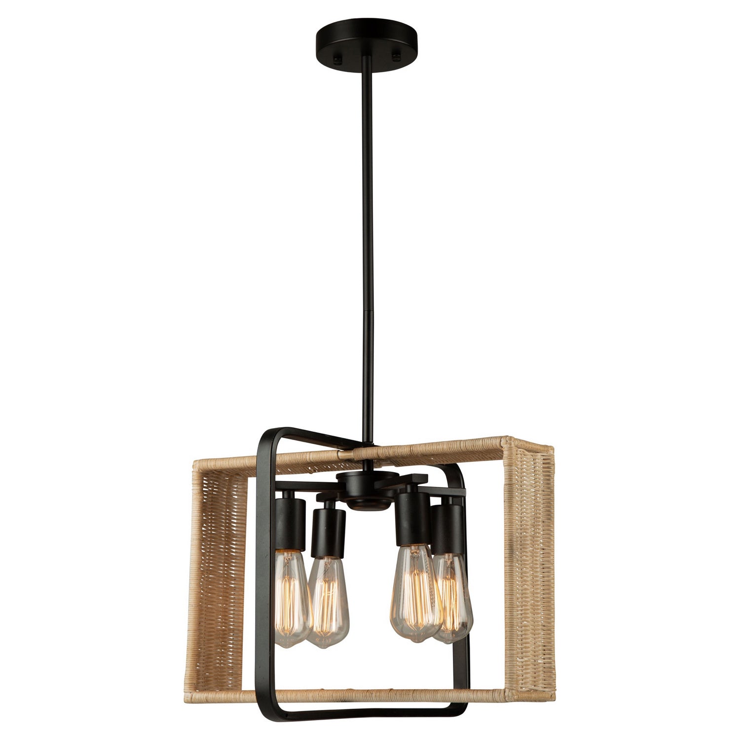 Artcraft - AC11714BK - Four Light Pendant - Perris - Black