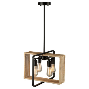 Artcraft - AC11714BK - Four Light Pendant - Perris - Black