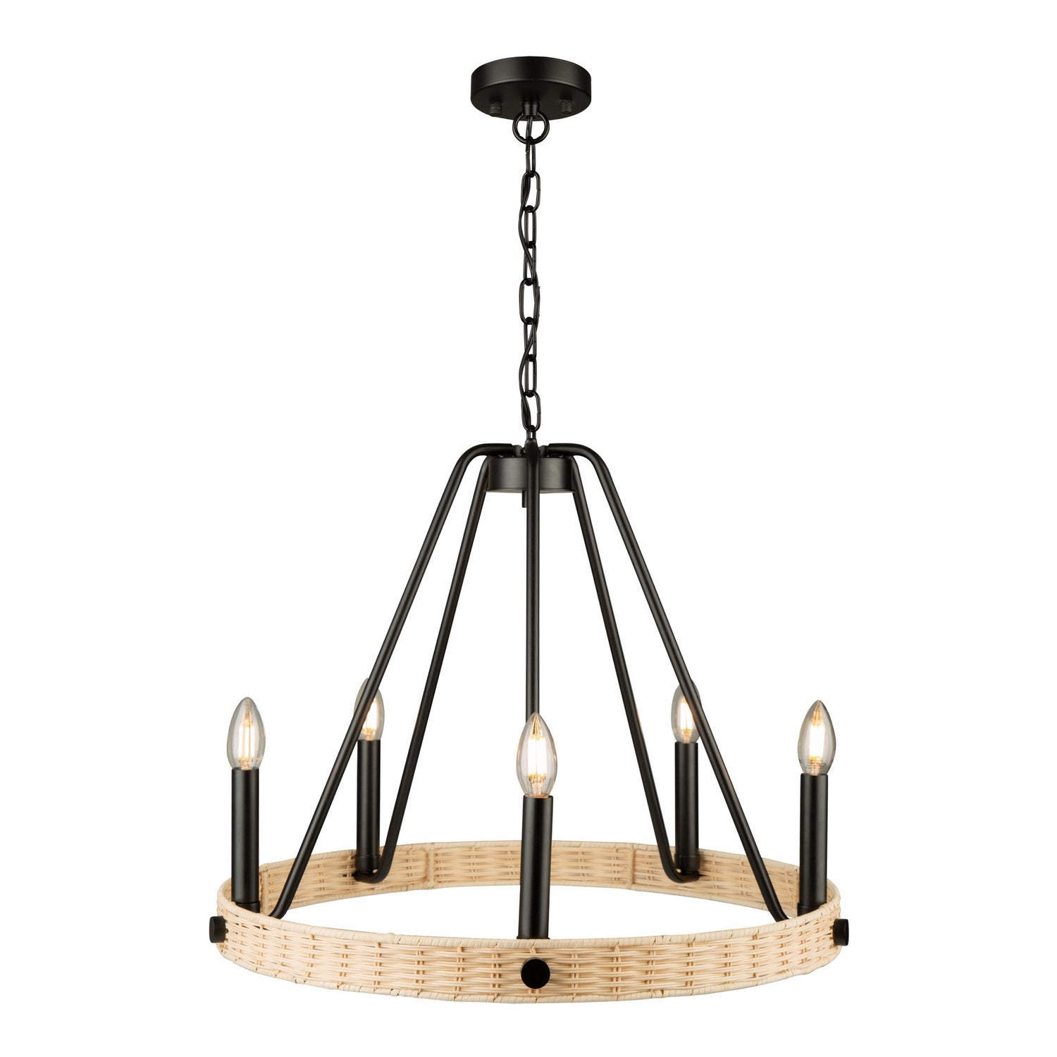 Artcraft - AC11715BK - Five Light Chandelier - Perris - Black