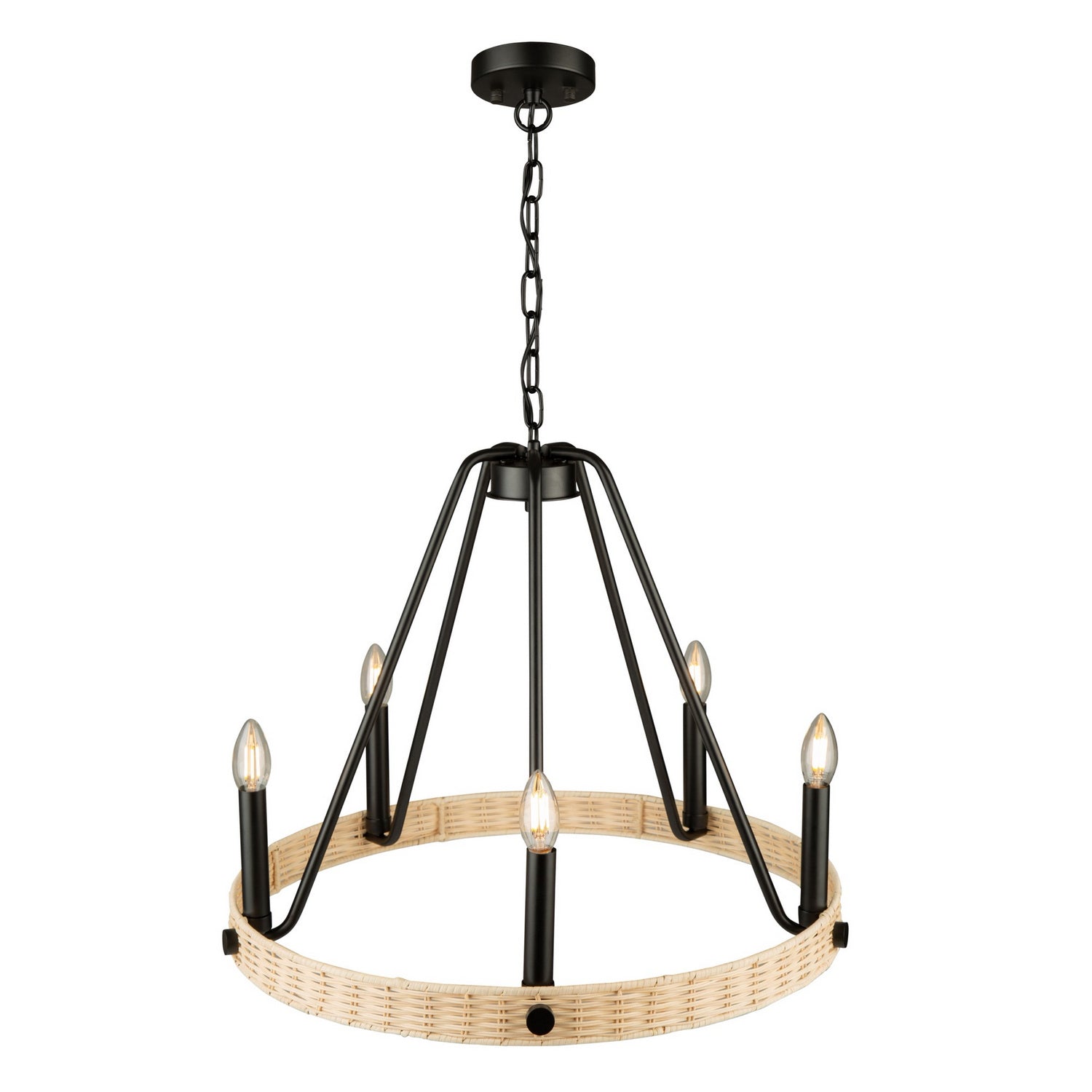 Artcraft - AC11715BK - Five Light Chandelier - Perris - Black