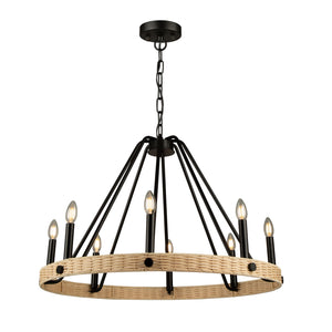 Artcraft - AC11718BK - Eight Light Chandelier - Perris - Black