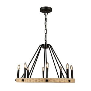 Artcraft - AC11718BK - Eight Light Chandelier - Perris - Black