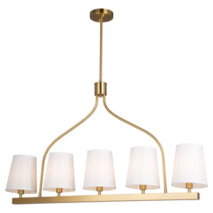 Artcraft - SC13336BG - Five Light Island Pendant - Rhythm - Brushed Gold