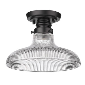 Golden - 0307-FM10 BLK-ROG - One Light Flush Mount - Clary - Matte Black