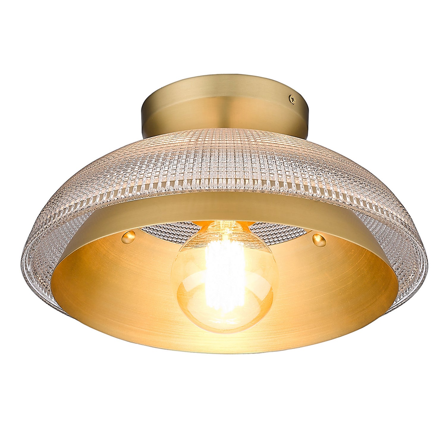 Golden - 0309-FM BCB-RPG - One Light Flush Mount - Crawford - Brushed Champagne Bronze