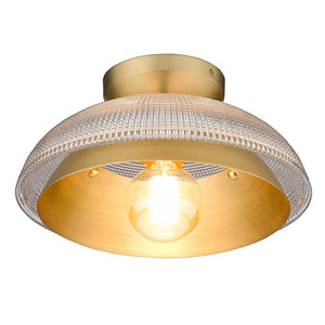 Golden - 0309-FM BCB-RPG - One Light Flush Mount - Crawford - Brushed Champagne Bronze