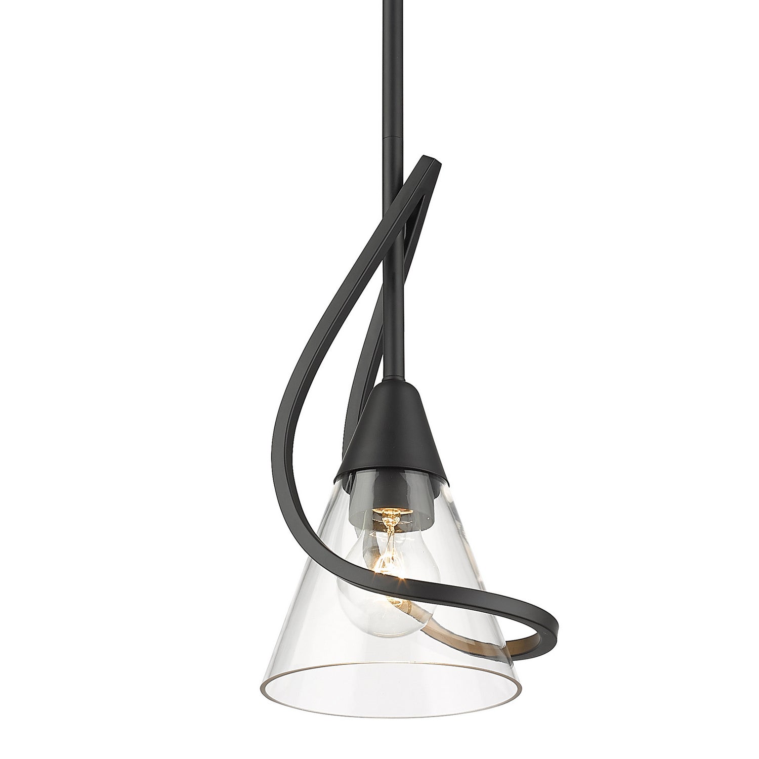 Golden - 1648-M1L BLK-CLR - One Light Mini Pendant - Olympia - Matte Black