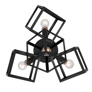 Golden - 2086-4SF BLK - Four Light Semi-Flush Mount - Cassio BLK - Matte Black