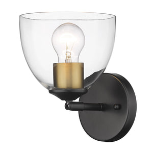 Golden - 6958-1W BLK-BCB-CLR - One Light Wall Sconce - Roxie - Matte Black