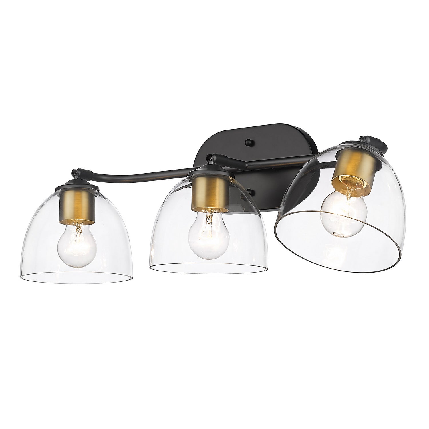 Golden - 6958-BA3 BLK-BCB-CLR - Three Light Bath Vanity - Roxie - Matte Black