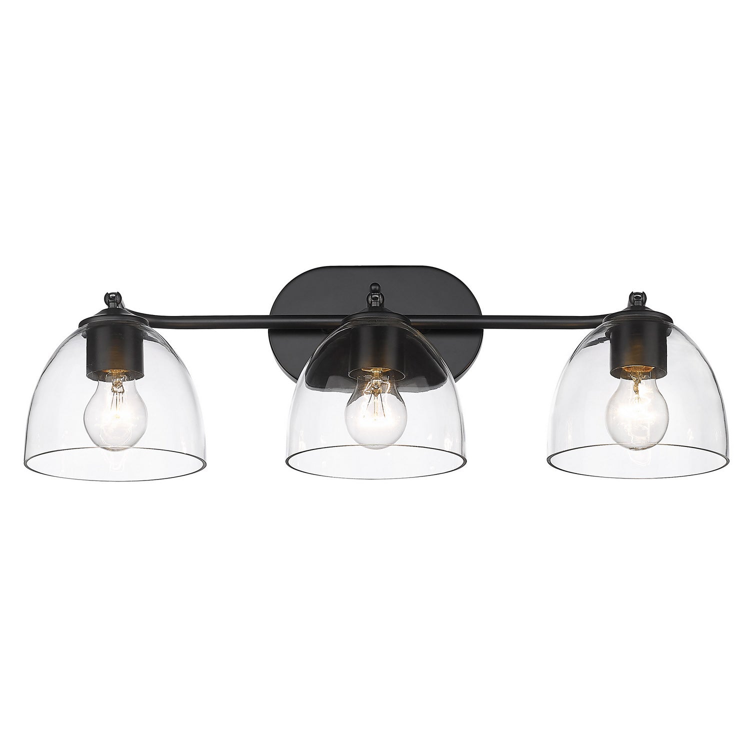 Golden - 6958-BA3 BLK-BLK-CLR - Three Light Bath Vanity - Roxie - Matte Black