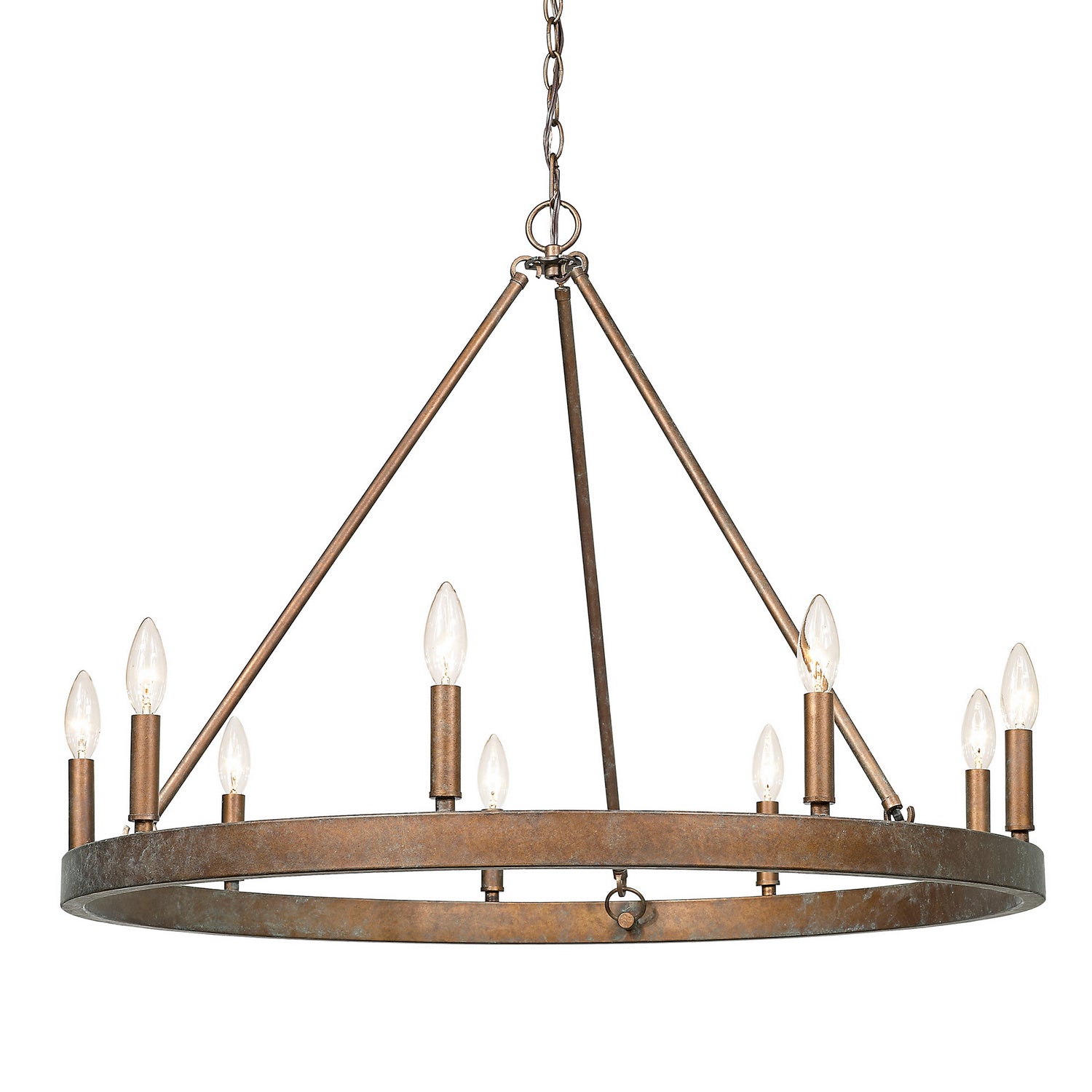 Golden - 7412-9 CP - Nine Light Chandelier - Carraway - Copper Patina