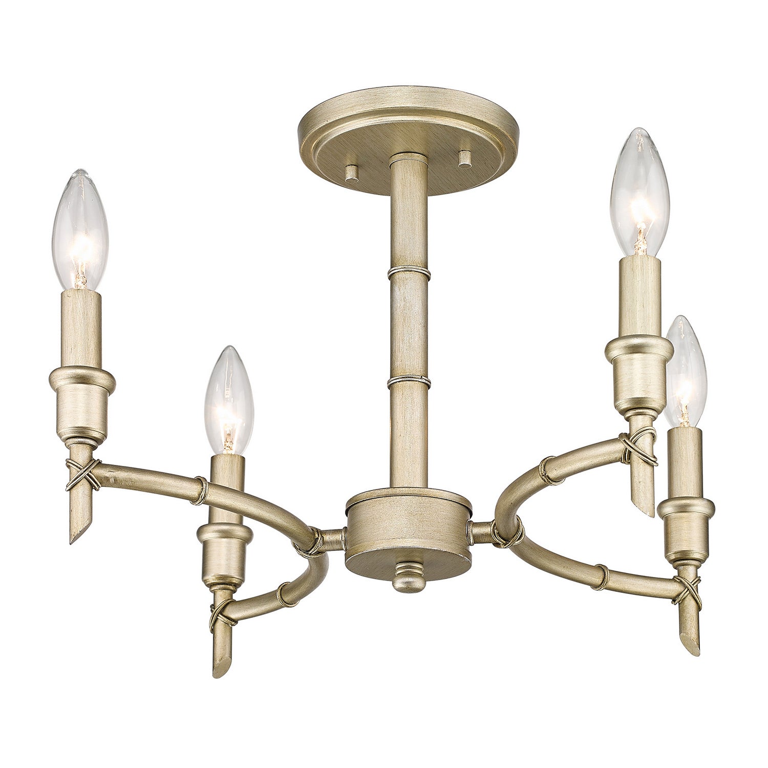 Golden - 8207-SF WG - Four Light Semi-Flush Mount - Cambay - White Gold