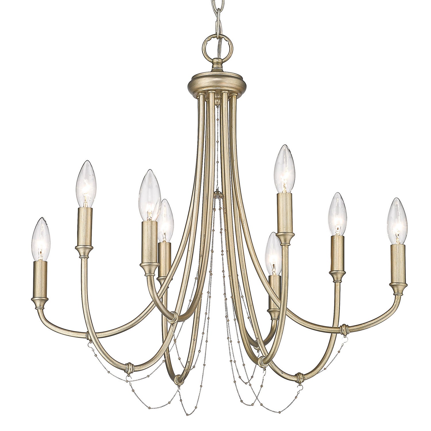 Golden - 8322-8 WG - Eight Light Chandelier - Kamila - White Gold