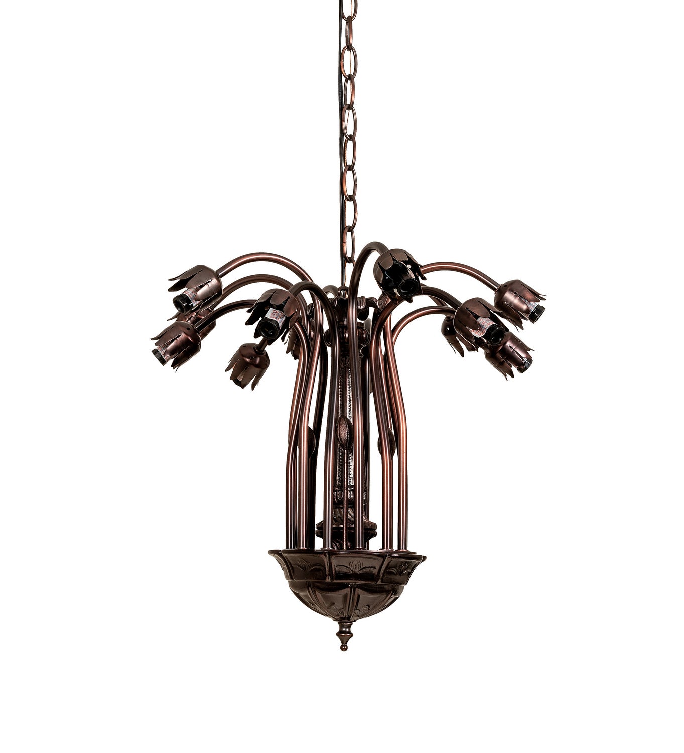 Meyda Tiffany - 10335 - 12 Light Chandelier Hardware - Pond Lily - Mahogany Bronze