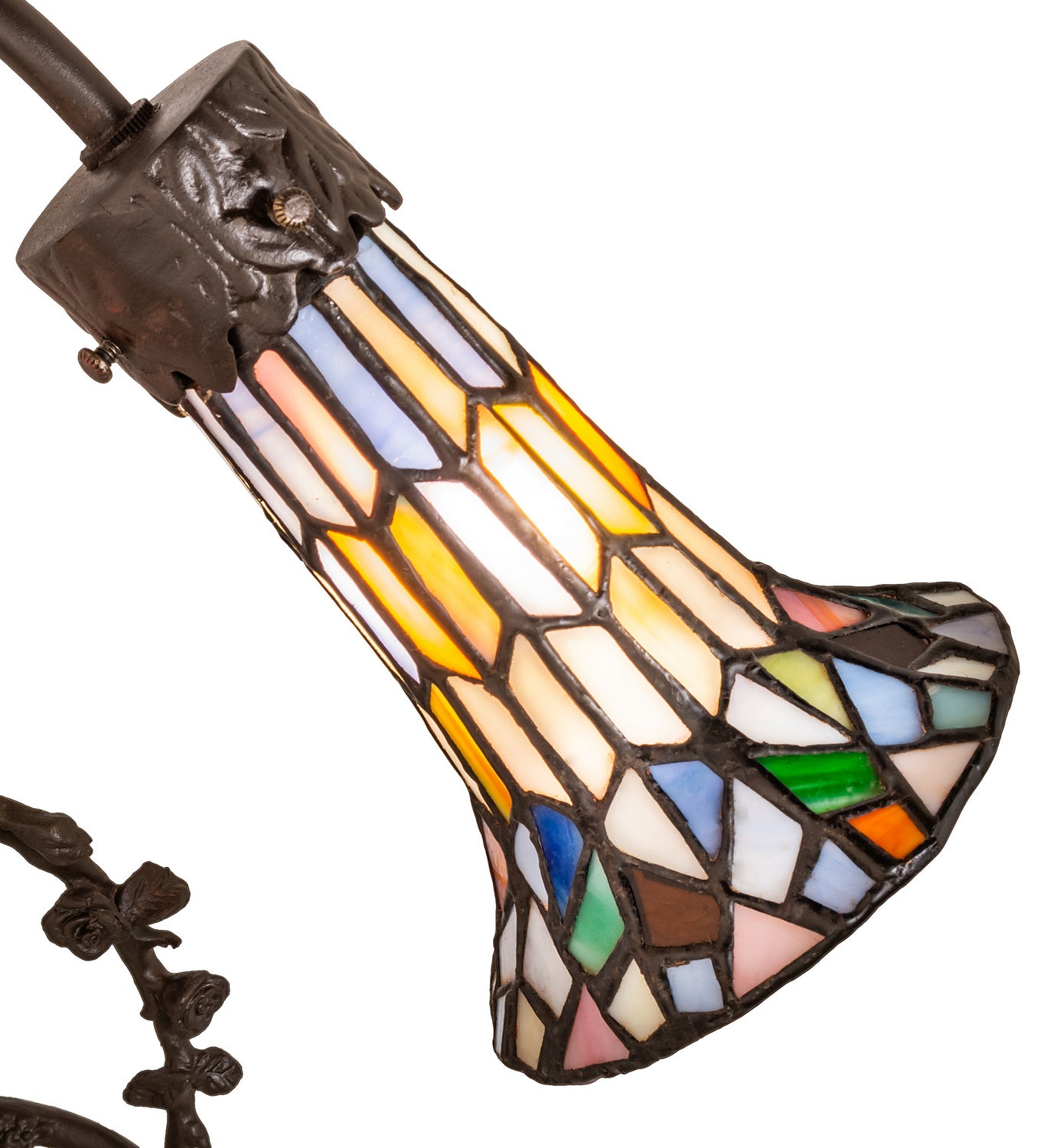 Meyda Tiffany - 133659 - Two Light Table Lamp - Stained Glass Pond Lily - Mahogany Bronze